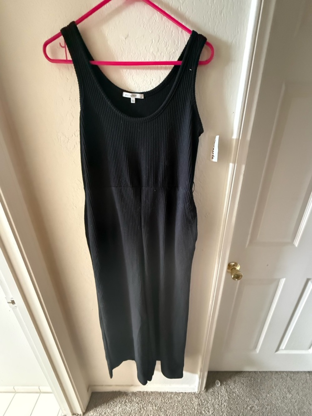 Black Ribbed Jumpsuit